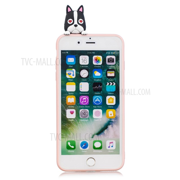 3D Decor Design TPU Cell Phone Cover for iPhone 8 Plus / 7 Plus 5.5-inch - Dog-3