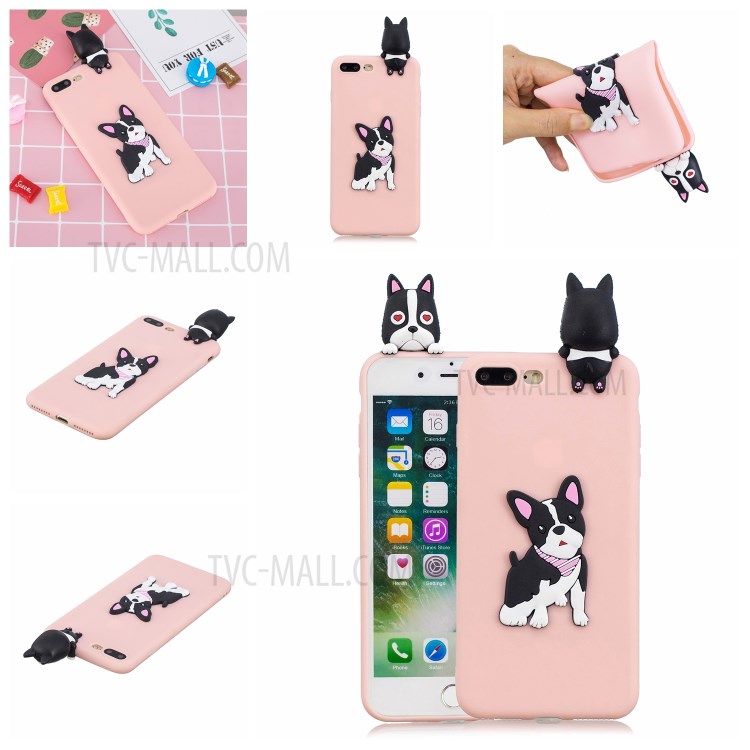 3D Decor Design TPU Cell Phone Cover for iPhone 8 Plus / 7 Plus 5.5-inch - Dog-7