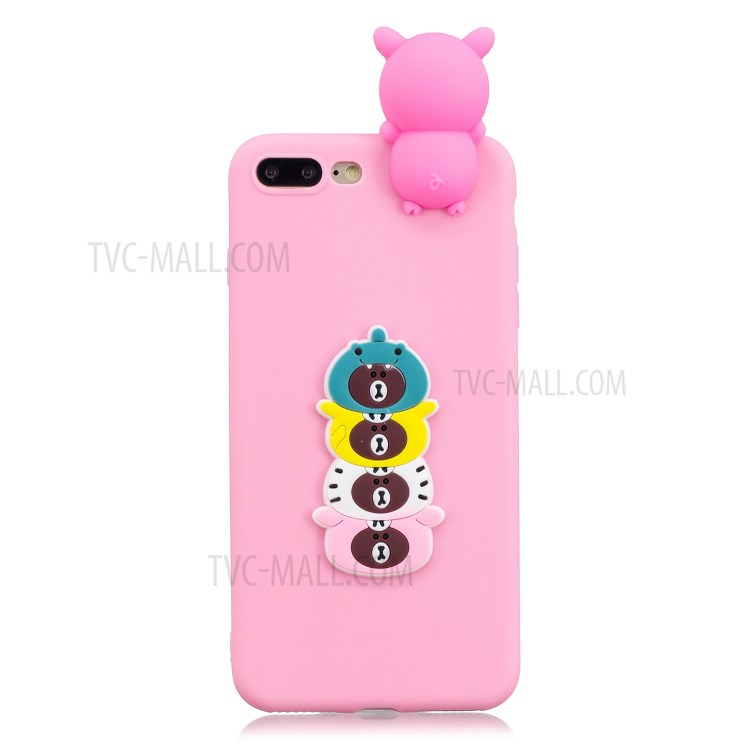 3D Decor Design TPU Cell Phone Cover for iPhone 8 Plus / 7 Plus 5.5-inch - Bear-2
