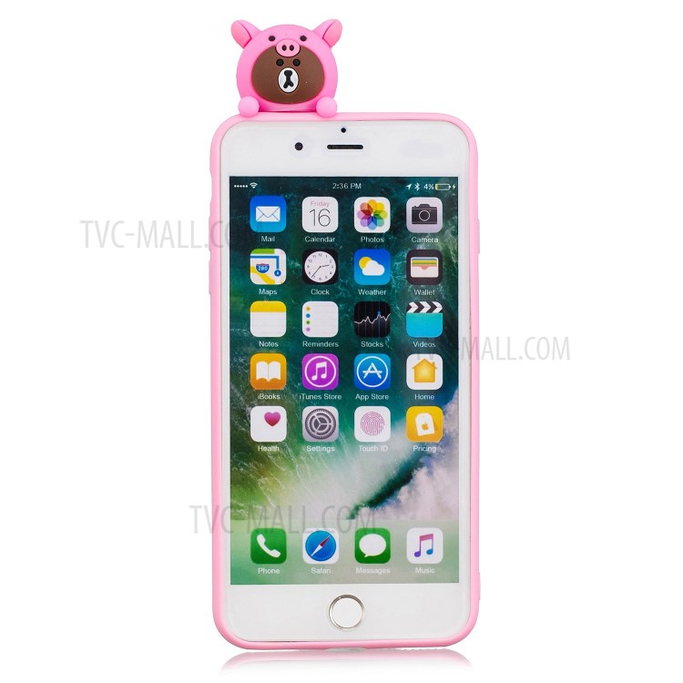 3D Decor Design TPU Cell Phone Cover for iPhone 8 Plus / 7 Plus 5.5-inch - Bear-3