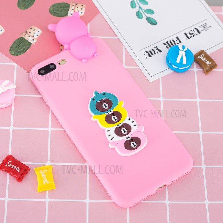 3D Decor Design TPU Cell Phone Cover for iPhone 8 Plus / 7 Plus 5.5-inch - Bear-8