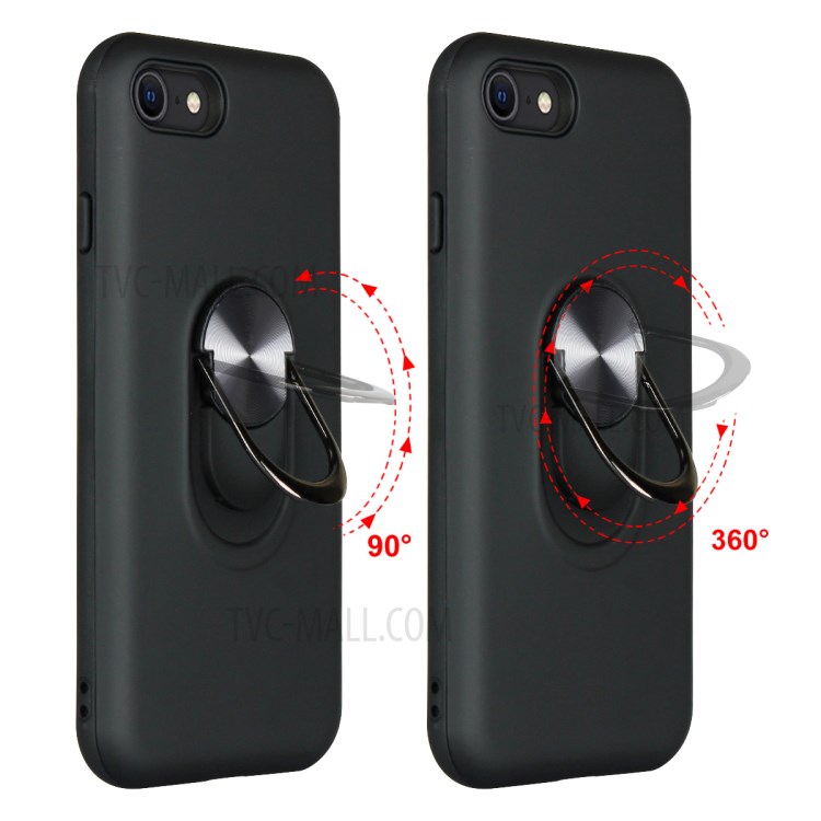 Detachable PC + TPU Combo Case with Finger Ring Kickstand Shell for iPhone 7/8/SE (2nd Generation) - Black-8