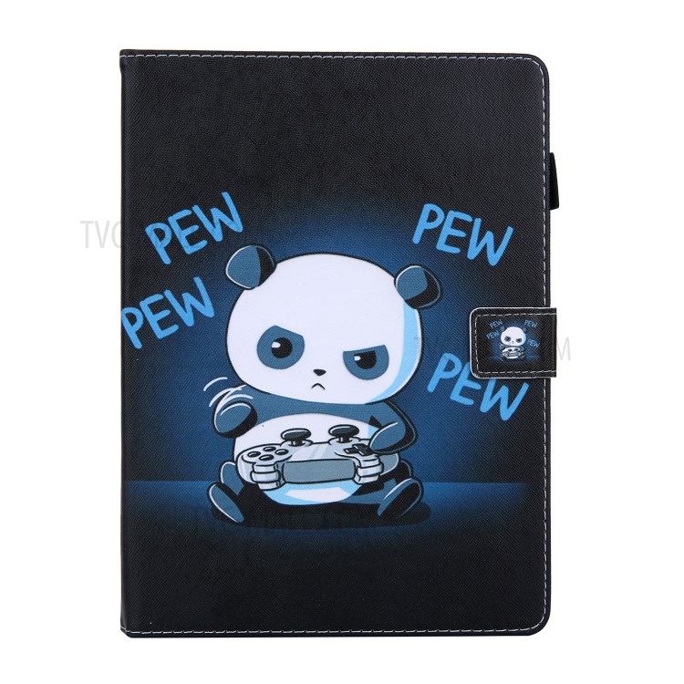 Pattern Printing Multi-angle Stand Leather Card Slot Tablet Case for iPad Pro 11-inch (2020)/(2018) - Panda with Joystick-2