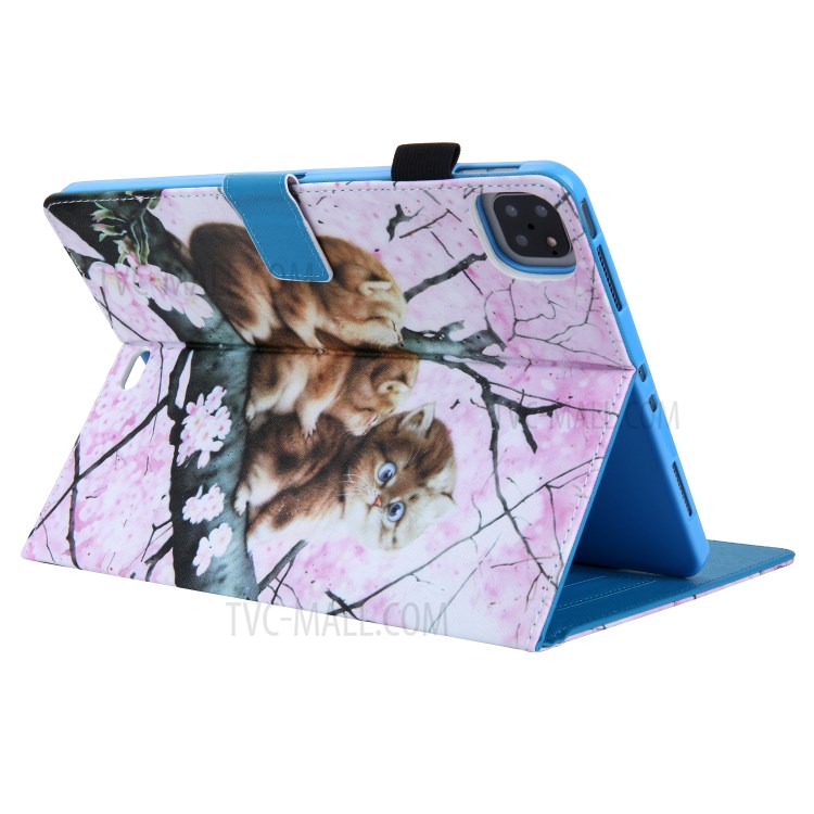 Pattern Printing Multi-angle Stand Leather Card Slot Tablet Case for iPad Pro 11-inch (2020)/(2018) - Three Cat-4
