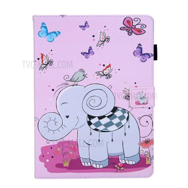 Pattern Printing Multi-angle Stand Leather Card Slot Tablet Case for iPad Pro 11-inch (2020)/(2018) - Elephant and Butterflies-2