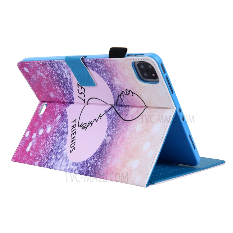 Pattern Printing Multi-angle Stand Leather Card Slot Tablet Case for iPad Pro 11-inch (2020)/(2018) - Love Heart-4