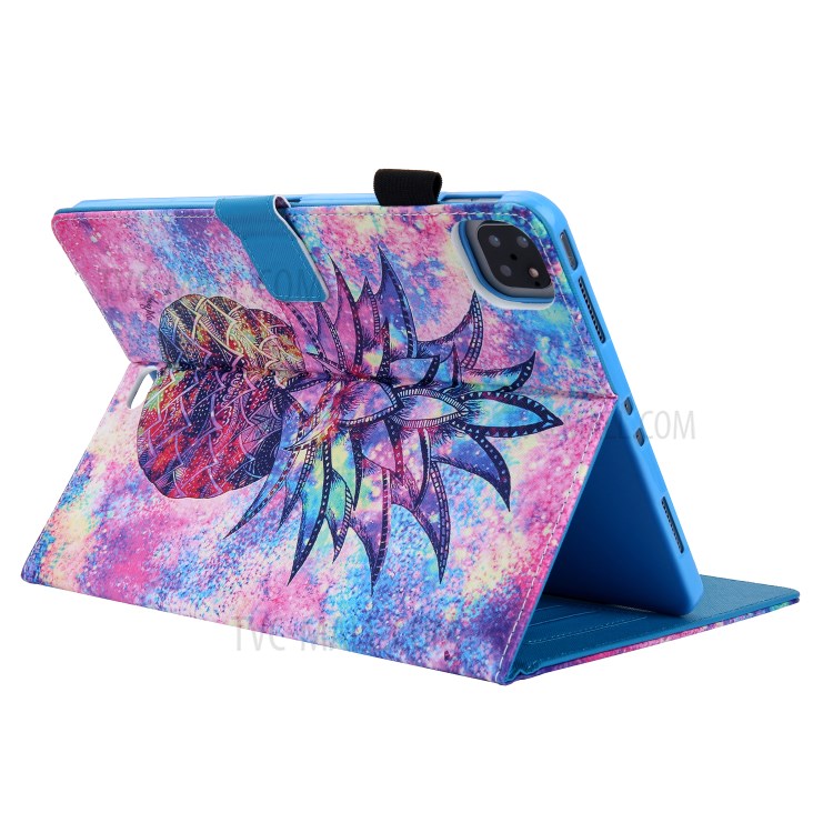 Pattern Printing Multi-angle Stand Leather Card Slot Tablet Case for iPad Pro 11-inch (2020)/(2018) - Pineapple-4