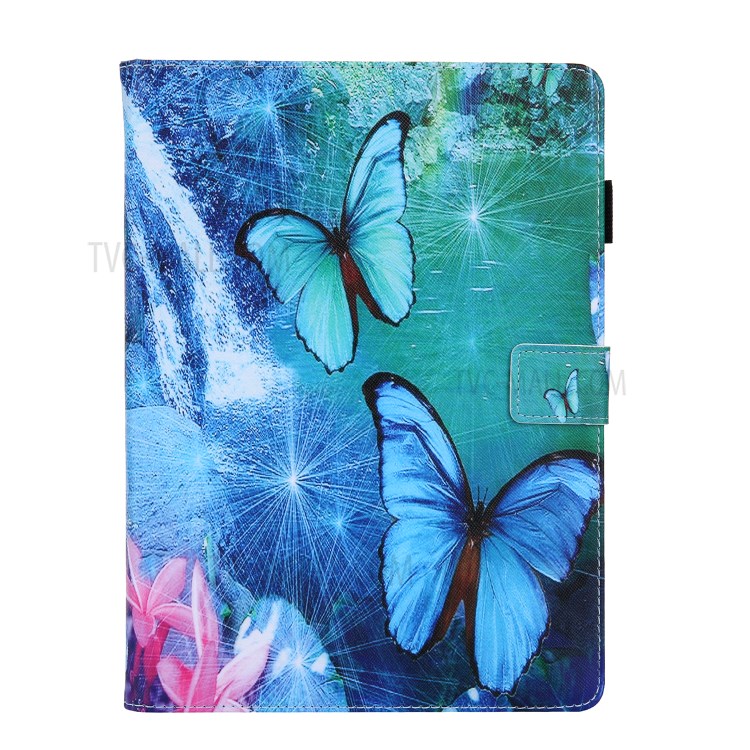 Pattern Printing Multi-angle Stand Leather Card Slot Tablet Case for iPad Pro 11-inch (2020)/(2018) - Blue Butterflies-2