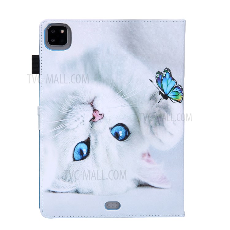 Pattern Printing Multi-angle Stand Leather Card Slot Tablet Case for iPad Pro 11-inch (2020)/(2018) - Cat and Butterfly-3