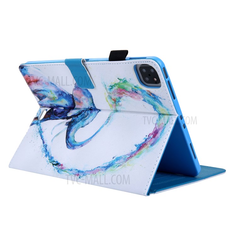 Pattern Printing Multi-angle Stand Leather Card Slot Tablet Case for iPad Pro 11-inch (2020)/(2018) - Color Elephant-4