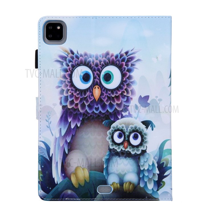 Pattern Printing Multi-angle Stand Leather Card Slot Tablet Case for iPad Pro 11-inch (2020)/(2018) - Owls-3