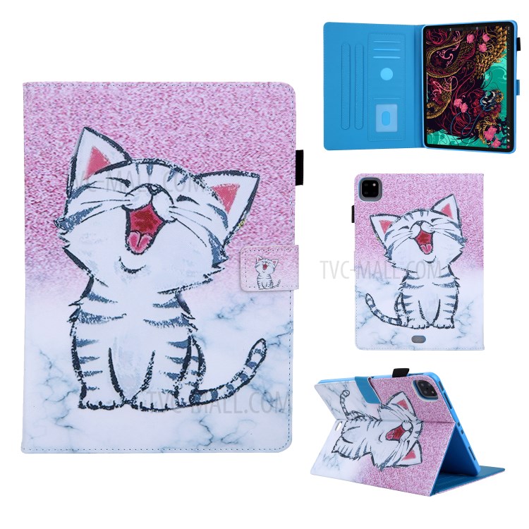 Pattern Printing Multi-angle Stand Leather Card Slot Tablet Case for iPad Pro 11-inch (2020)/(2018) - Cat-1