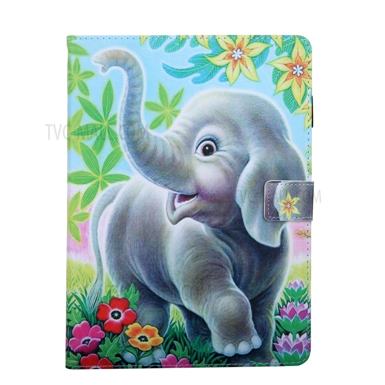 Pattern Printing Multi-angle Stand Leather Card Slot Tablet Case for iPad Pro 11-inch (2020)/(2018) - Lovely Elephant-2