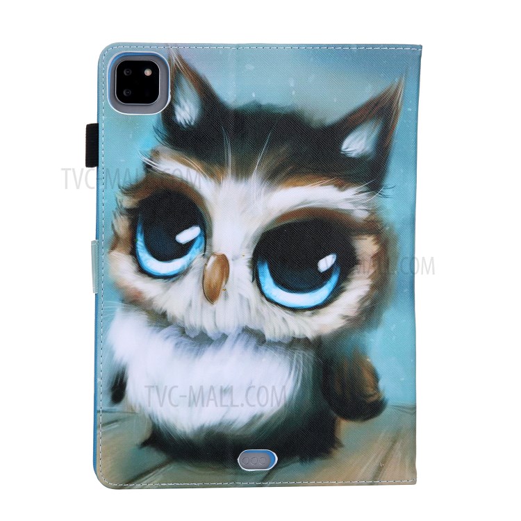 Pattern Printing Multi-angle Stand Leather Card Slot Tablet Case for iPad Pro 11-inch (2020)/(2018) - Baby Owl-3