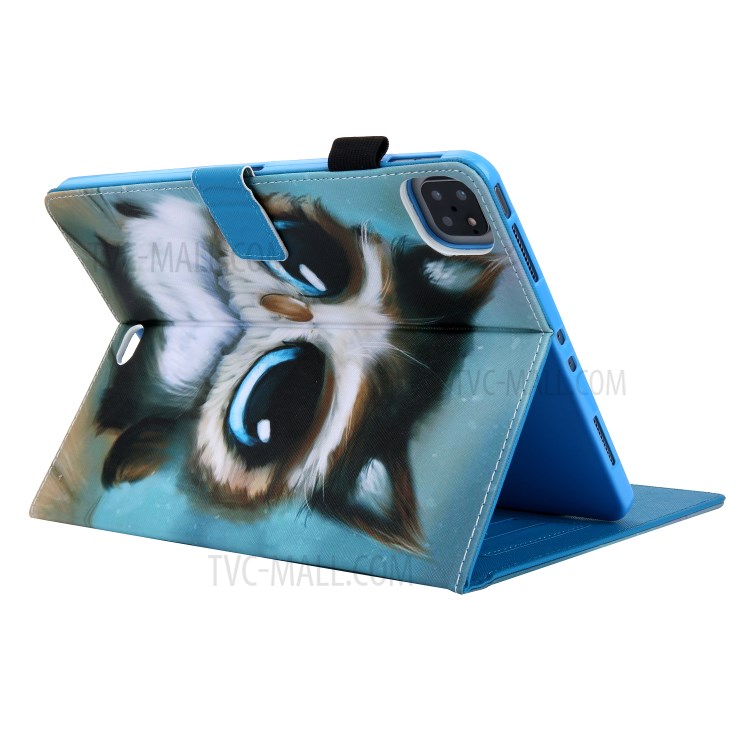 Pattern Printing Multi-angle Stand Leather Card Slot Tablet Case for iPad Pro 11-inch (2020)/(2018) - Baby Owl-4