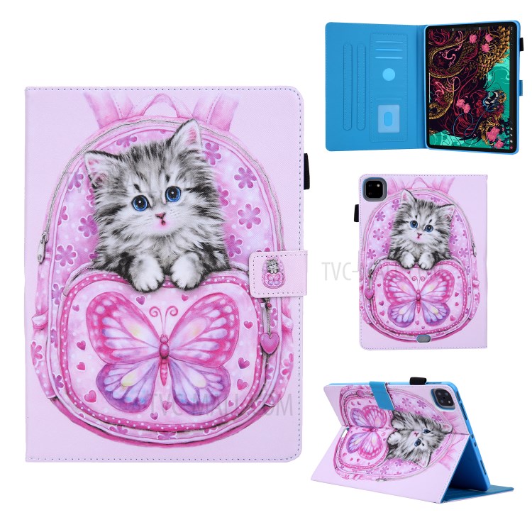 Pattern Printing Multi-angle Stand Leather Card Slot Tablet Case for iPad Pro 11-inch (2020)/(2018) - School Bag-1