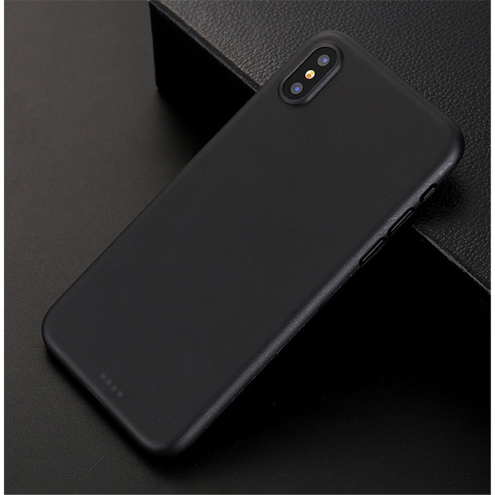 Ultra-thin Matte PC Hard Mobile Phone Case for iPhone XS/X - Black-1