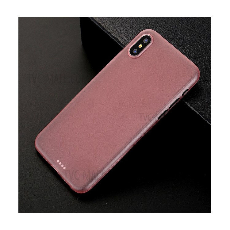 Ultra-thin Matte PC Hard Mobile Phone Case for iPhone XS/X - Pink-1