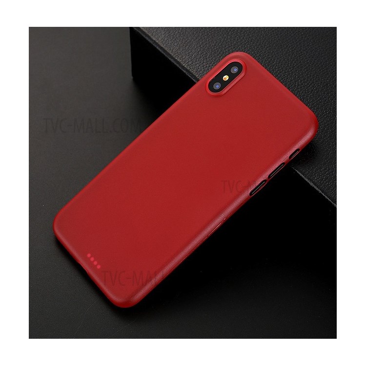 Ultra-thin Matte PC Hard Mobile Phone Case for iPhone XS/X - Red-1