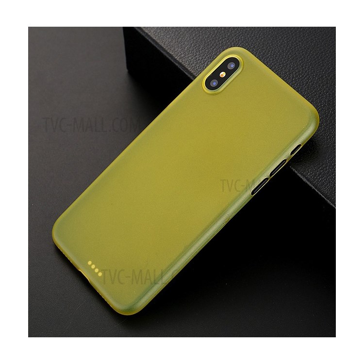 Ultra-thin Matte PC Hard Mobile Phone Case for iPhone XS/X - Yellow-1