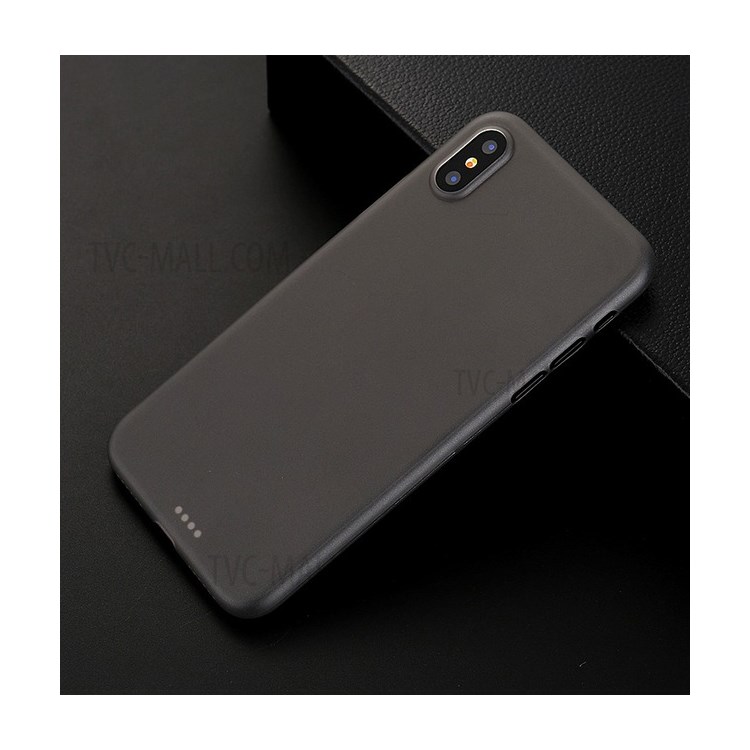Ultra-thin Matte PC Hard Mobile Phone Case for iPhone XS/X - Grey-1