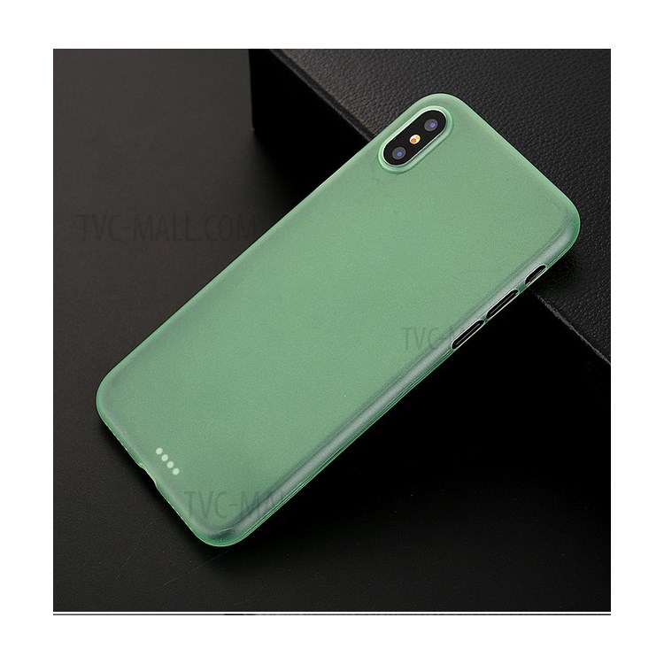 Ultra-thin Matte PC Hard Mobile Phone Case for iPhone XS/X - Cyan-1