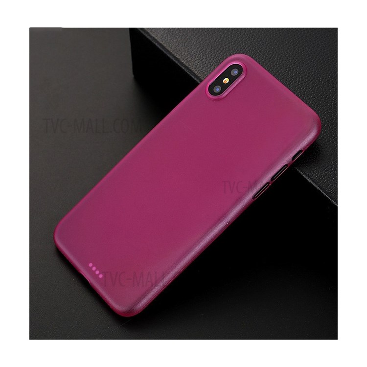 Ultra-thin Matte PC Hard Mobile Phone Case for iPhone XS/X - Rose-1