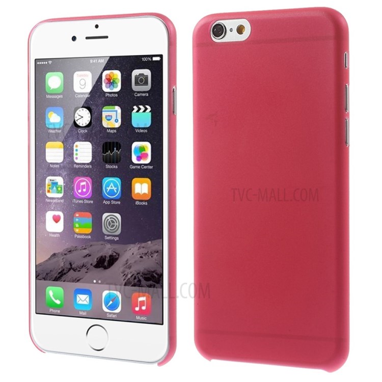 Ultra-thin Matte Plastic Back Protector Case for iPhone 6s Plus/6 Plus - Red-1