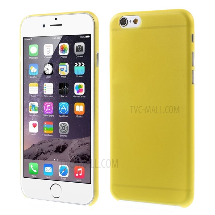 Ultra-thin Matte Plastic Back Protector Case for iPhone 6s Plus/6 Plus - Yellow-1