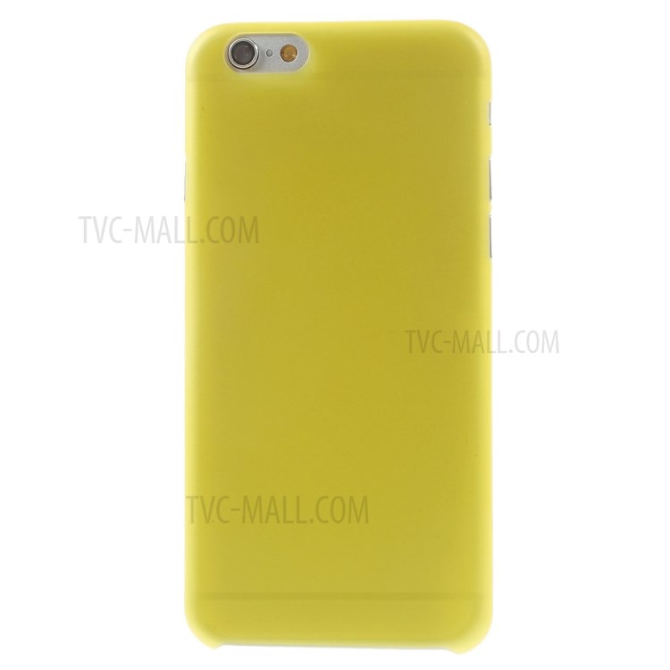 Ultra-thin Matte Plastic Back Protector Case for iPhone 6s Plus/6 Plus - Yellow-2
