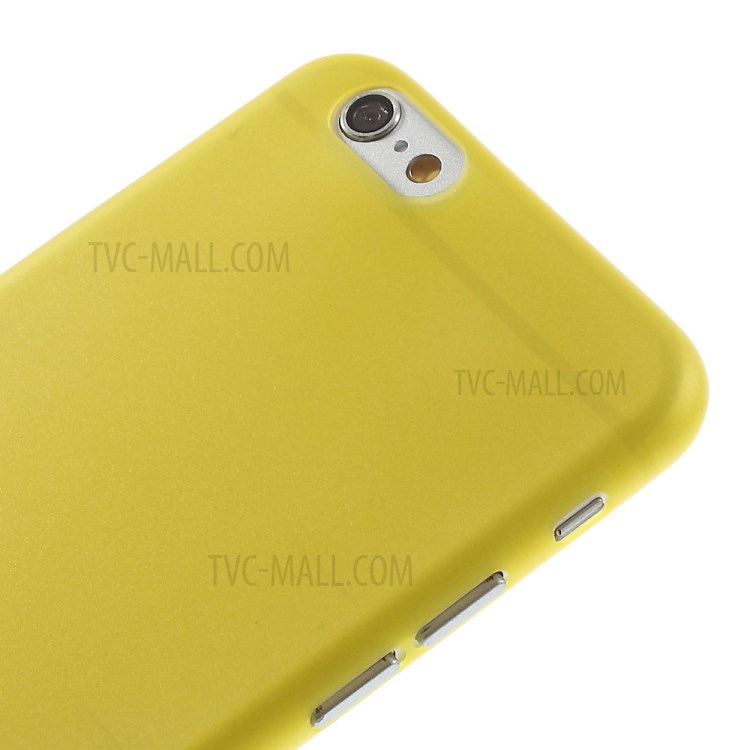 Ultra-thin Matte Plastic Back Protector Case for iPhone 6s Plus/6 Plus - Yellow-3