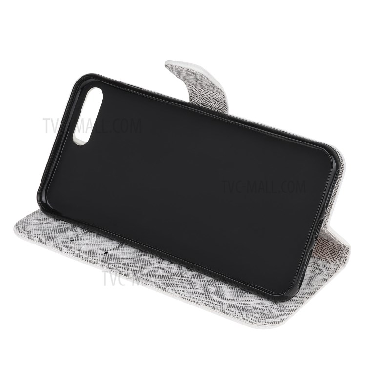 Newly Cross Texture Stylish Patterned Leather Wallet Case for iPhone 8 Plus/7 Plus 5.5 inch - Cat Group-2