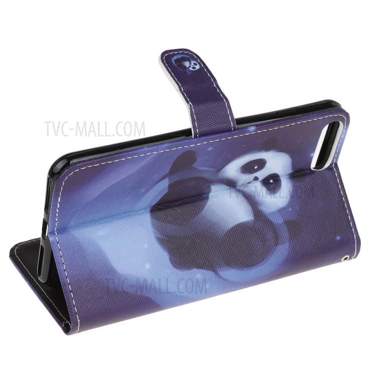 Newly Cross Texture Stylish Patterned Leather Wallet Case for iPhone 8 Plus/7 Plus 5.5 inch - Panda-4