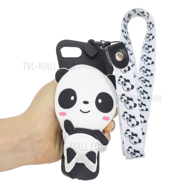 Soft TPU Phone Case with Silicone Money Pocket for iPhone 8 / 7 / SE (2nd Generation) - Cute Panda-4