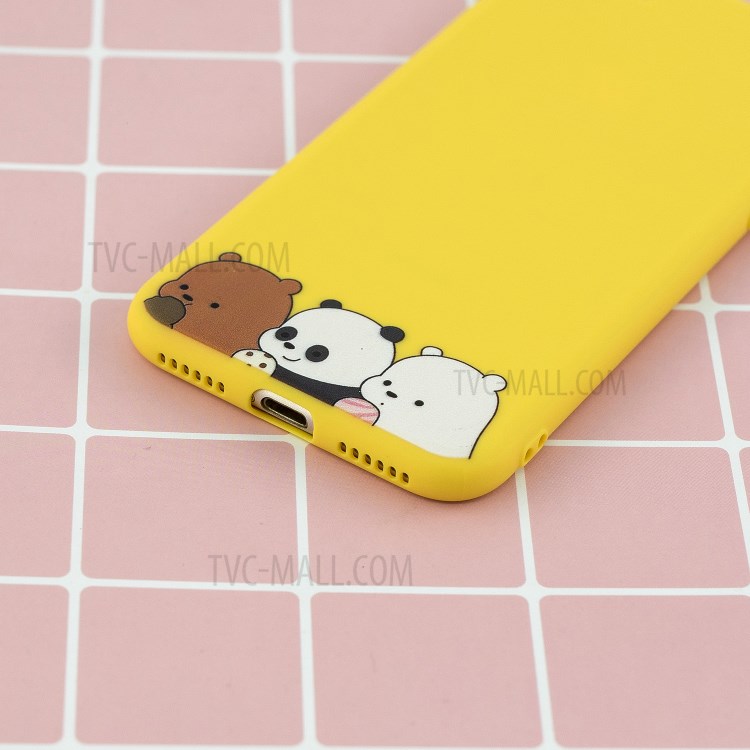 Pattern Printing TPU Gel Protective Case with Silicone Strap for iPhone 8 / 7 / SE (2nd Generation) - Bear-10