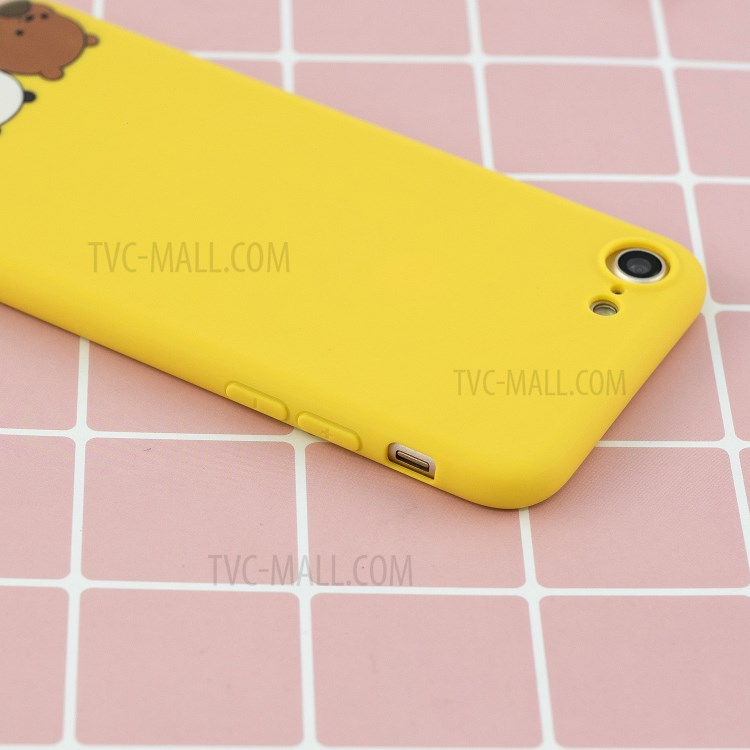 Pattern Printing TPU Gel Protective Case with Silicone Strap for iPhone 8 / 7 / SE (2nd Generation) - Bear-13