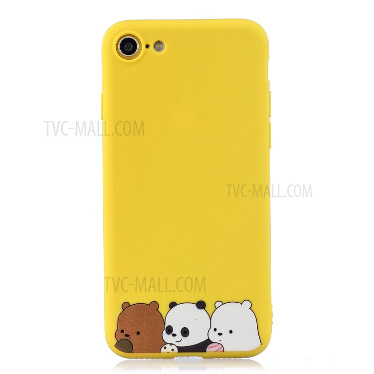 Pattern Printing TPU Gel Protective Case with Silicone Strap for iPhone 8 / 7 / SE (2nd Generation) - Bear-2