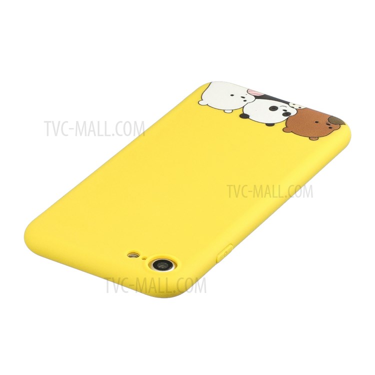 Pattern Printing TPU Gel Protective Case with Silicone Strap for iPhone 8 / 7 / SE (2nd Generation) - Bear-5