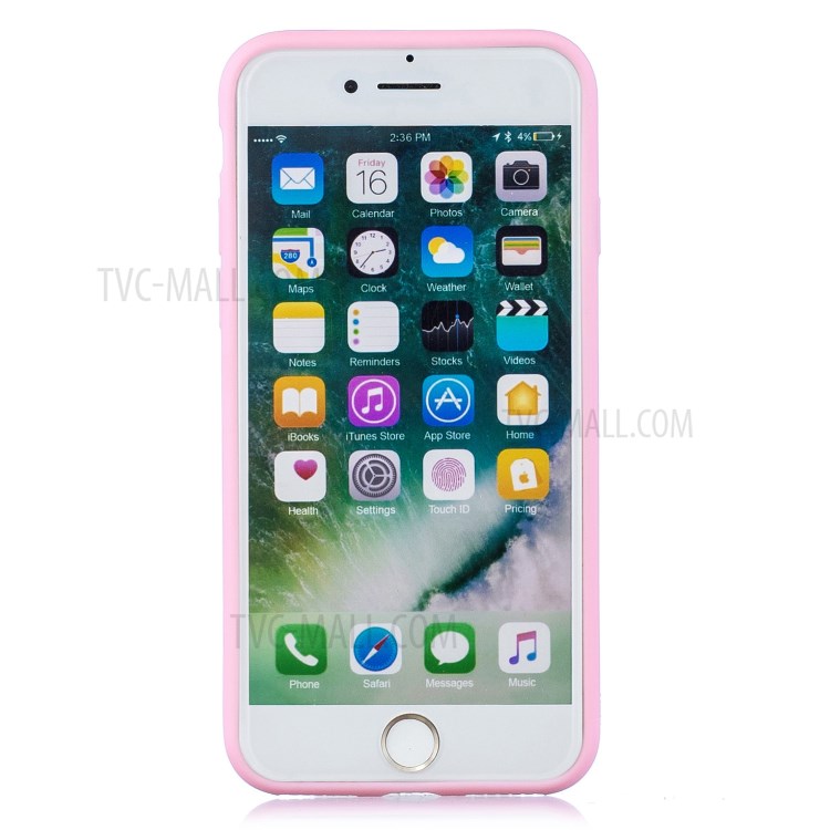Pattern Printing TPU Gel Protective Case with Silicone Strap for iPhone 8 / 7 / SE (2nd Generation) - Pig-3