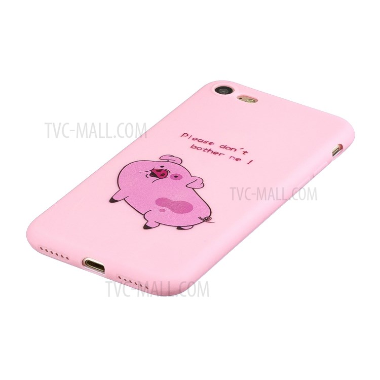 Pattern Printing TPU Gel Protective Case with Silicone Strap for iPhone 8 / 7 / SE (2nd Generation) - Pig-4