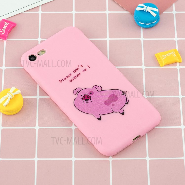 Pattern Printing TPU Gel Protective Case with Silicone Strap for iPhone 8 / 7 / SE (2nd Generation) - Pig-9