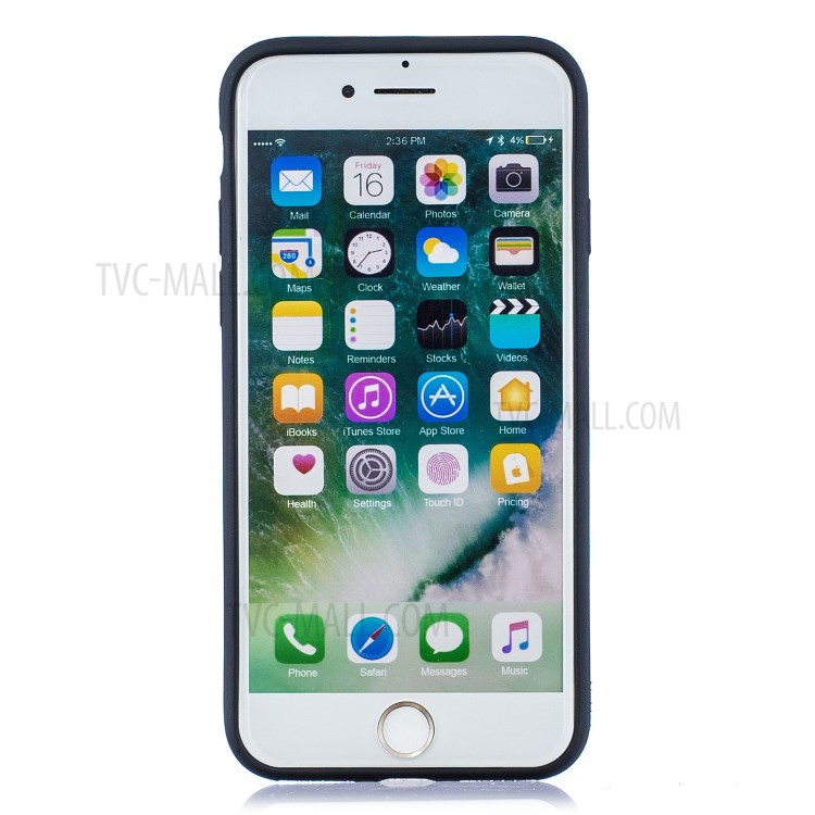 Pattern Printing TPU Gel Protective Case with Silicone Strap for iPhone 8 / 7 / SE (2nd Generation) - Cow-3