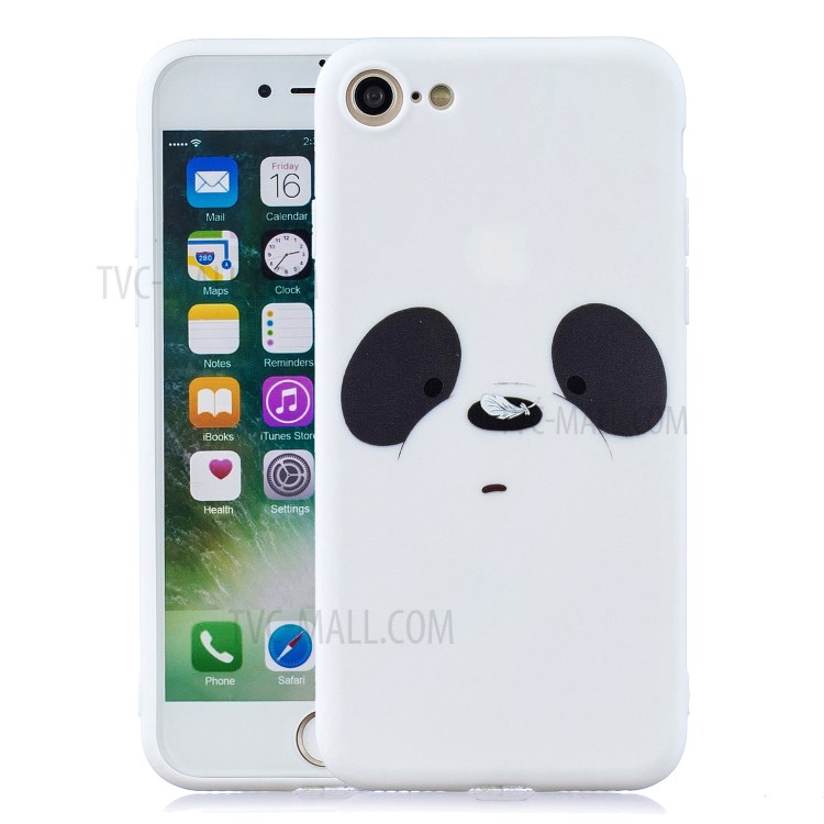 Pattern Printing TPU Gel Protective Case with Silicone Strap for iPhone 8 / 7 / SE (2nd Generation) - White Bear-1