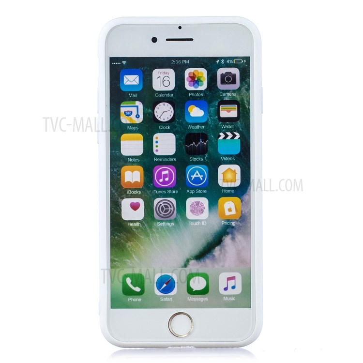 Pattern Printing TPU Gel Protective Case with Silicone Strap for iPhone 8 / 7 / SE (2nd Generation) - White Bear-3