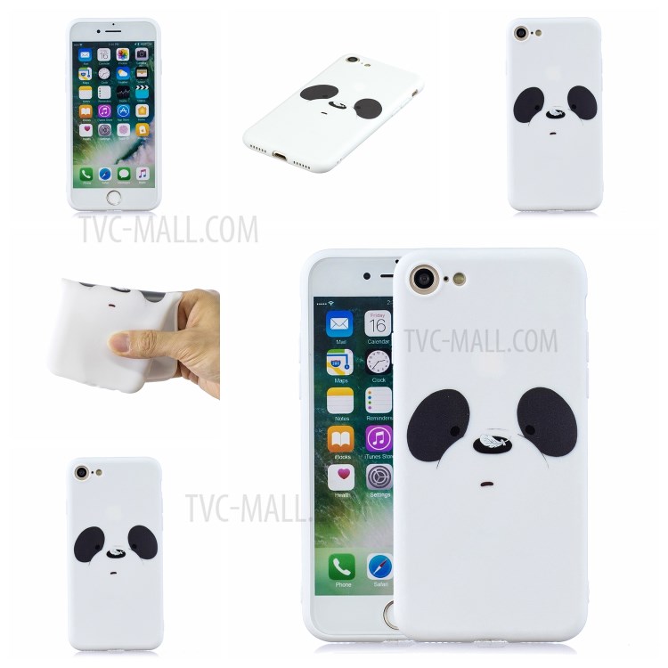 Pattern Printing TPU Gel Protective Case with Silicone Strap for iPhone 8 / 7 / SE (2nd Generation) - White Bear-7
