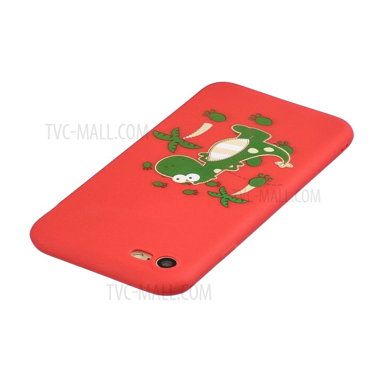 Pattern Printing TPU Gel Protective Case with Silicone Strap for iPhone 8 / 7 / SE (2nd Generation) - Cute Dinosaur-5