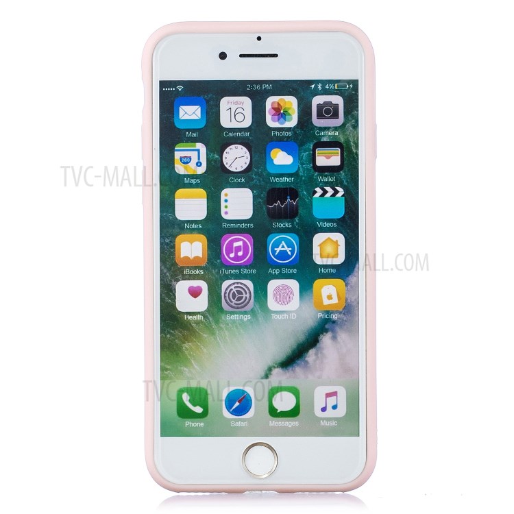 Pattern Printing TPU Gel Protective Case with Silicone Strap for iPhone 8 / 7 / SE (2nd Generation) - Pink Bear-3