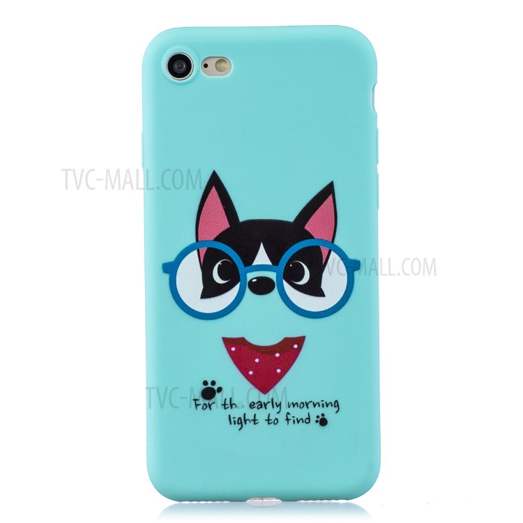 Pattern Printing TPU Gel Protective Case with Silicone Strap for iPhone 8 / 7 / SE (2nd Generation) - Cat-2