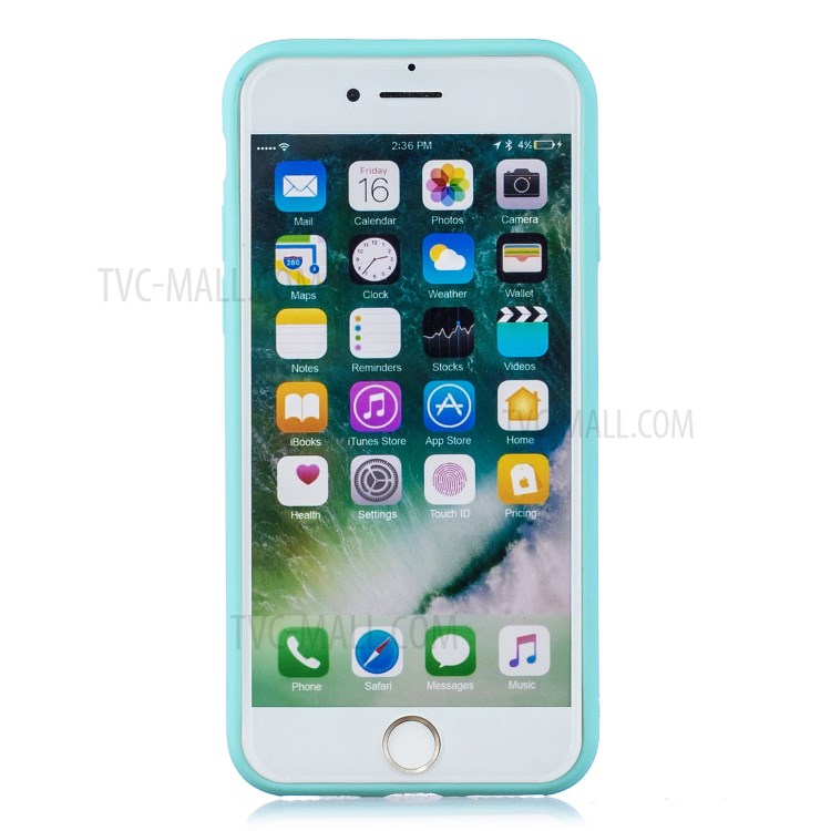 Pattern Printing TPU Gel Protective Case with Silicone Strap for iPhone 8 / 7 / SE (2nd Generation) - Cat-3