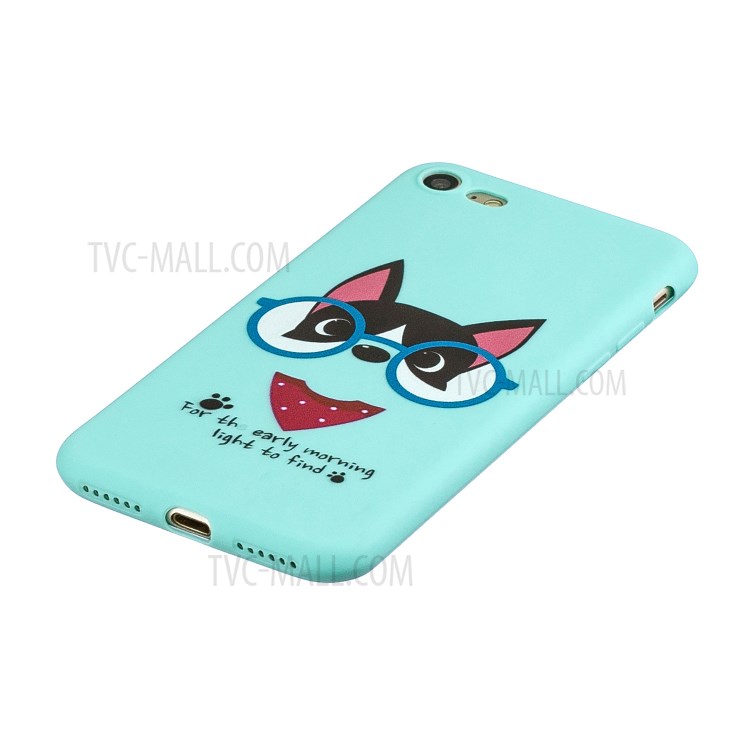 Pattern Printing TPU Gel Protective Case with Silicone Strap for iPhone 8 / 7 / SE (2nd Generation) - Cat-4